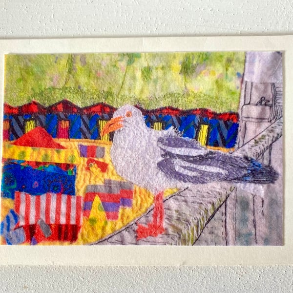 Seagull Art Print,  Hand made Greeting Card