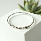 Sterling Silver Noodle Bracelet with Round & Oval Beads
