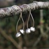 Silver Bell Flower Dangle Earrings