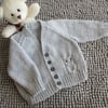 16" Baby Boys Silver Grey Owl Cardigan