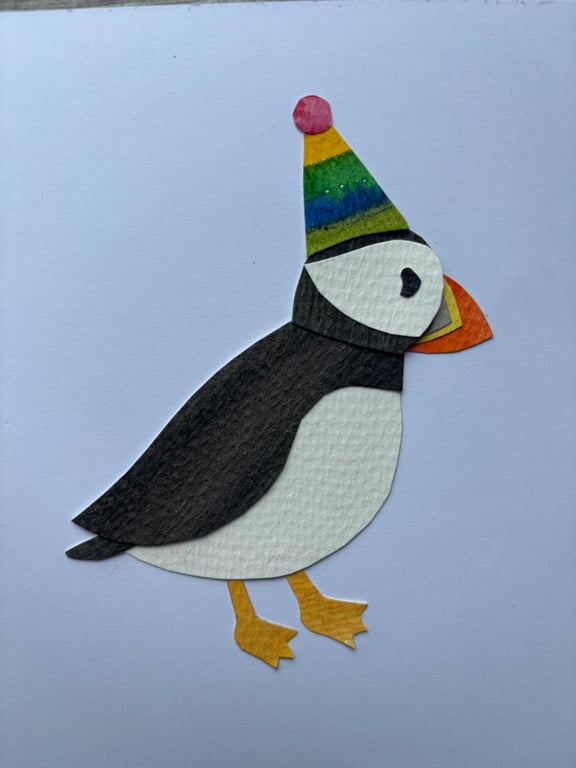Puffin bird birthday card
