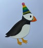 Puffin bird birthday card