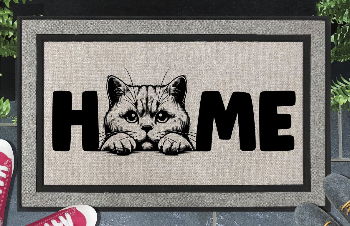 British Shorthair Cat Home Door Mat No.1 - Welcome Mat - All Weather - 45x70cm 