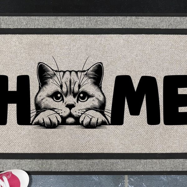 British Shorthair Cat Home Door Mat No.1 - Welcome Mat - All Weather - 45x70cm 