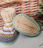 Designer Baby Pure Merino Wool Hand Knitt Booties & Hat Gift Set 0-3 months size - Image 2