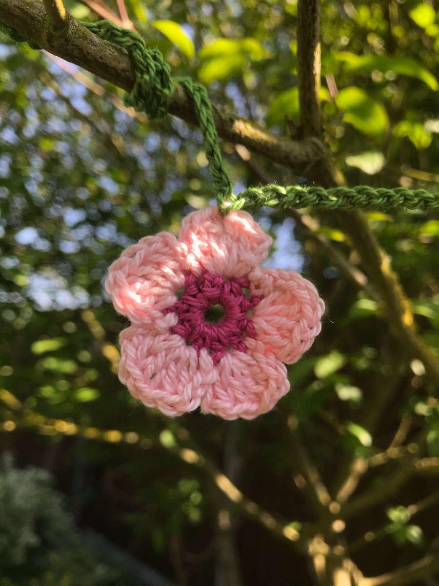 Pink Cherry Blossom crocheted bunting