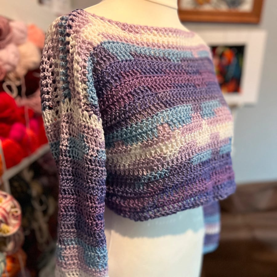 Mesh Crochet Crop Top Handmade 