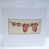 New Baby Twins Card - boys, girls or one of each - Machine Embroidered