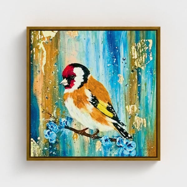 Float Framed Wildlife Canvas Print – Blue Tit, Kingfisher or European Goldfinch