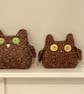  Summer Seconds Knitted  brown owls with  button eyes - Image 1