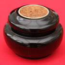 Beautiful Wooden Trinket Box Ebony with Amboyna Burr Lid No. 280