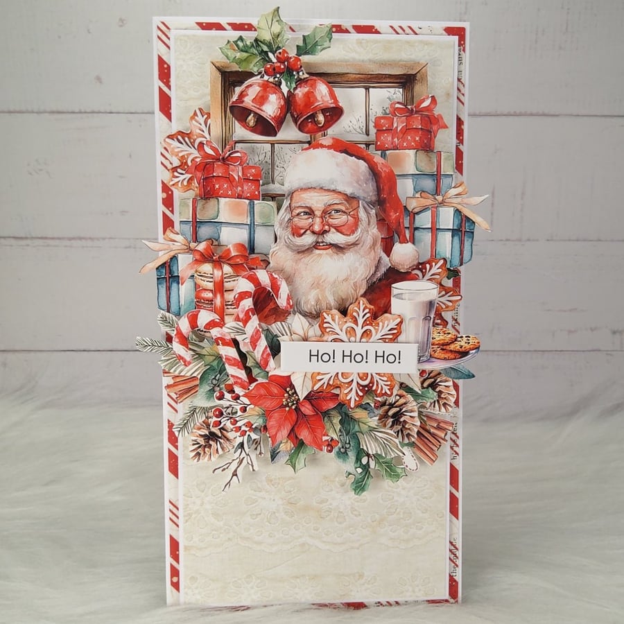 Handmade Christmas Card with Santa -Ho Ho Ho (37)