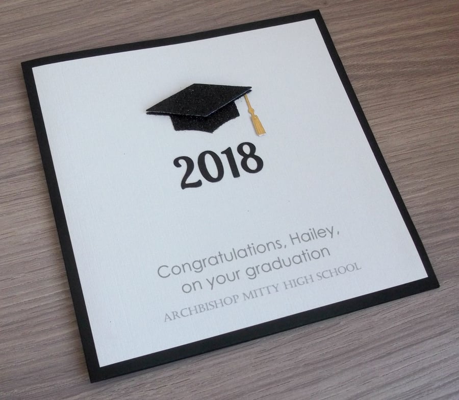 Handmade graduation card, can be personalized with any message