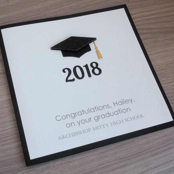 Handmade graduation card, can be personalized with any message