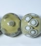 Handmade grey and white lamp work glass beads - Image 2