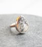 Sterling silver dendrite statement ring, unique gemstone ring - Image 4