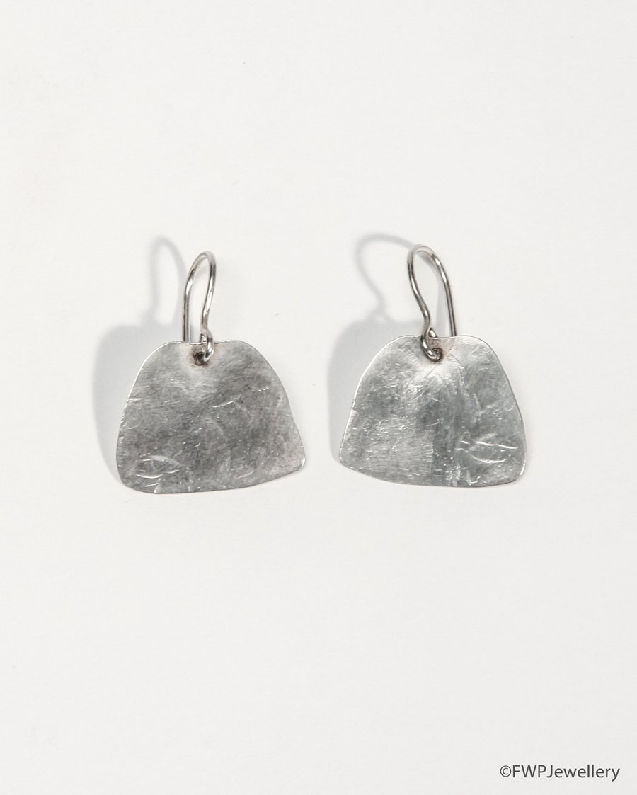 Silver Petal Hoop Earrings