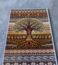 Viking Celtic Pagan Tree of Life Fair Isle knitted A4 Photo Print