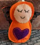 Orange Angel Lavender Bag - Heart Embellishment - Image 5