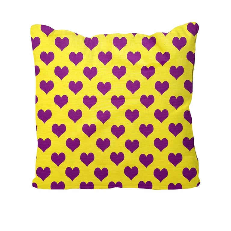 Handmade Purple Hearts Design Cushion. Hearts Size 40x40cm- (16"x16") CUS161