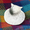 Round cat brooch