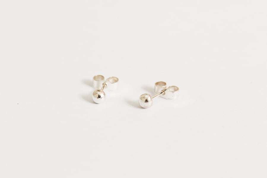Silver earrings, silver studs