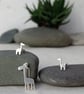 Recycled Sterling Silver Giraffe Stud Earrings – Cute Handmade Animal Jewellery  - Image 8