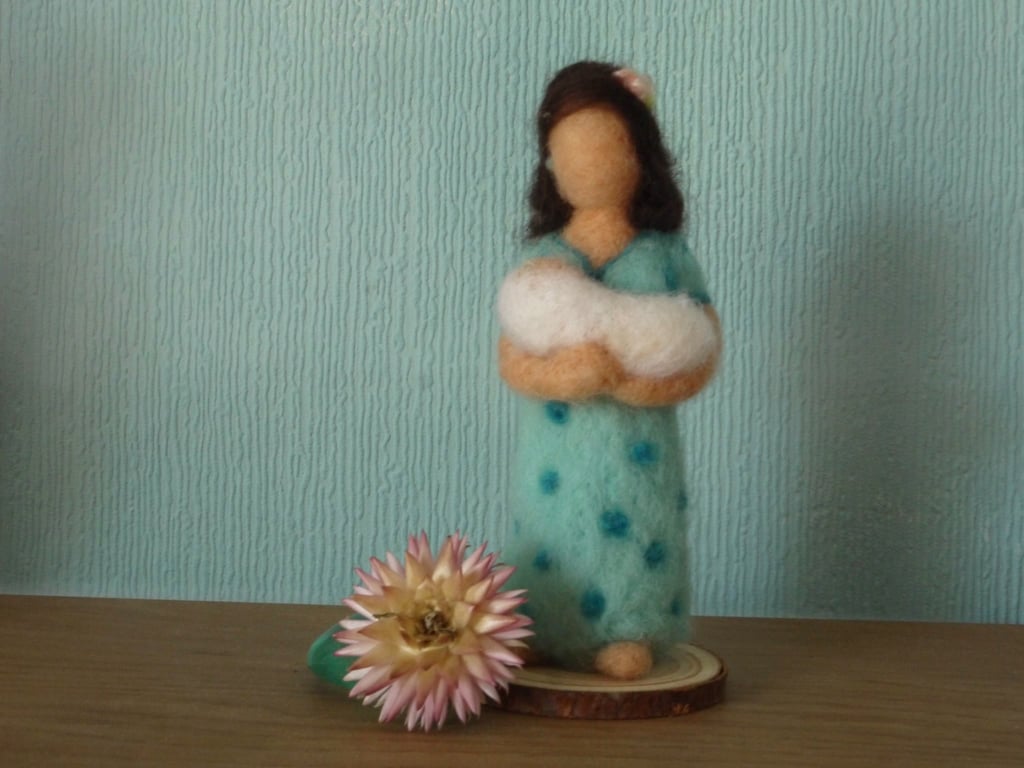 Needle felted New Baby Figure