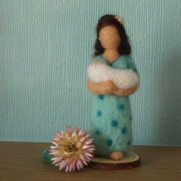 Needle felted New Baby Figure