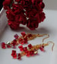 Long Red Cascade Earrings - Image 5