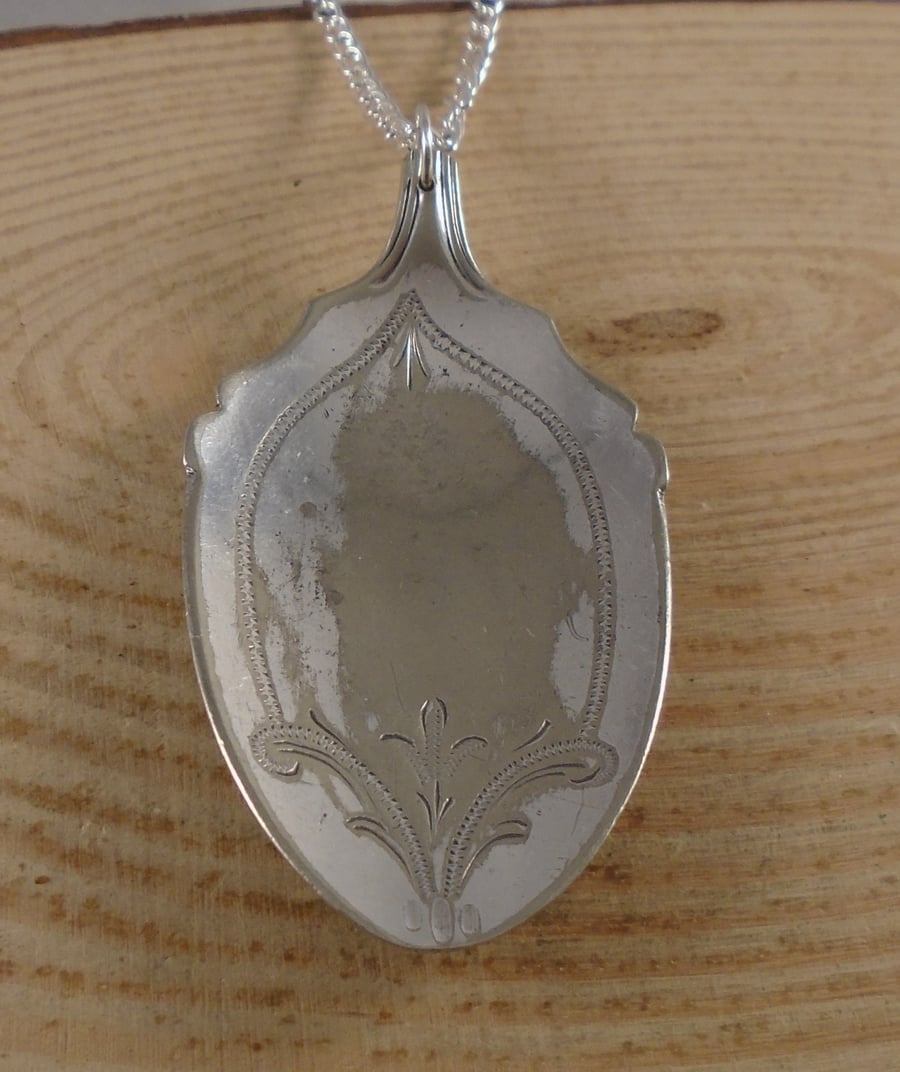 Upcycled Silver Plated Fleur Spoon Necklace SPN032102