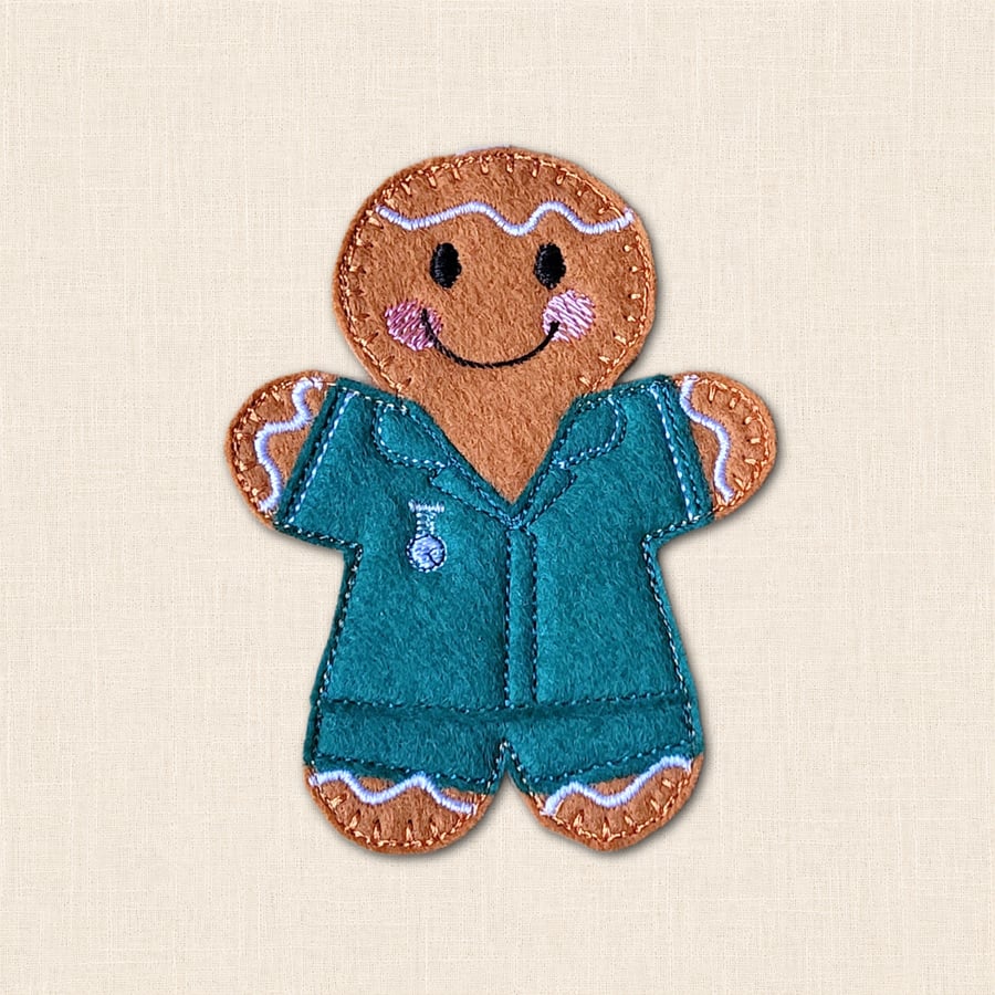 Veterinary Nurse Gingerbread Decoration - Embroidered Vet Nurse Character