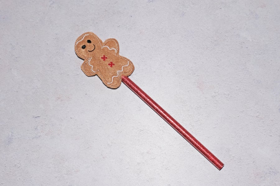 gingerbread man pencil topper complete with pencil