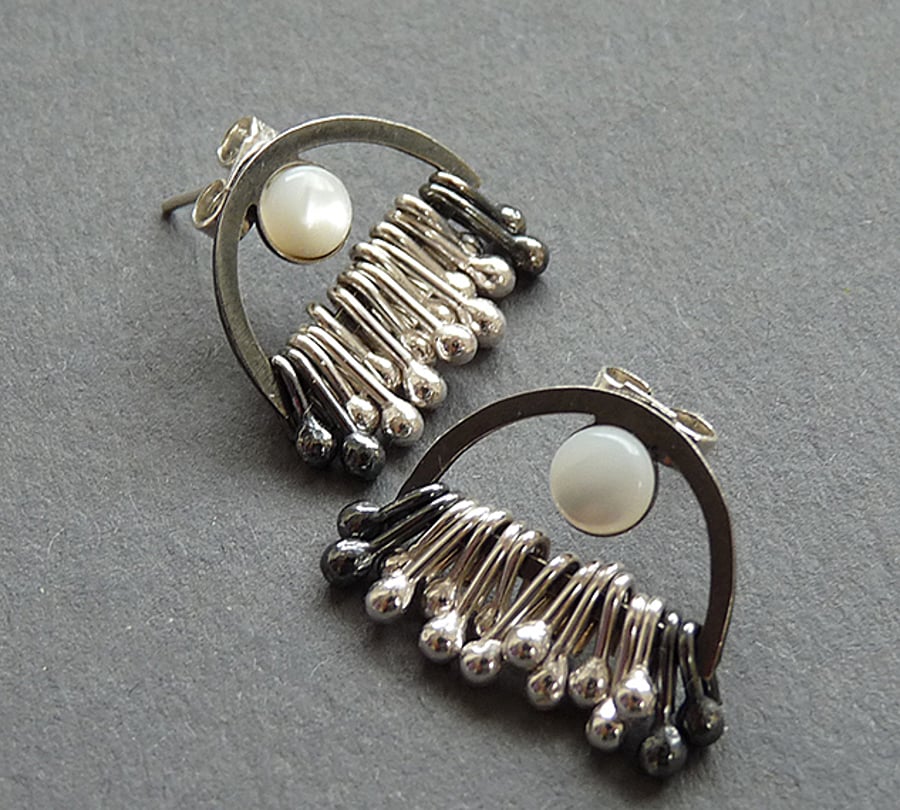 Sterling Silver Studs with Mother of Pearl, S6