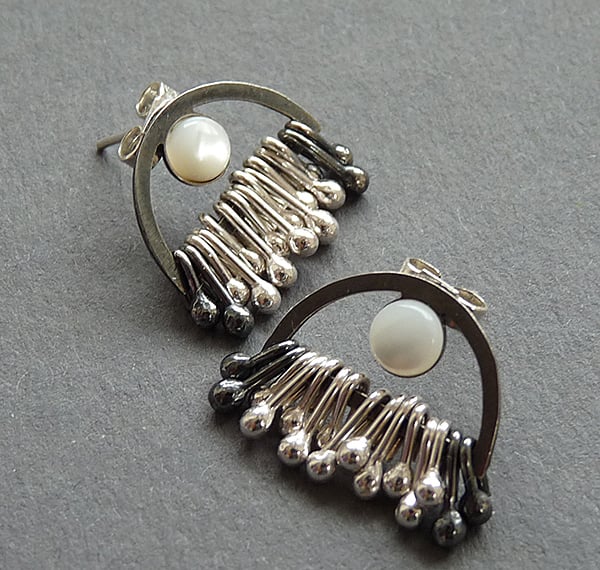 Sterling Silver Studs with Mother of Pearl, S6