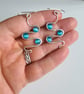 925 Silver & Blue Glass Cats Eye Dangle Earrings Earings Gift Jewellery Jewelry - Image 2