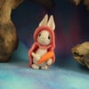 Downland Rabbit 'Enys' with carrot OOAK Sculpt by Ann Galvin