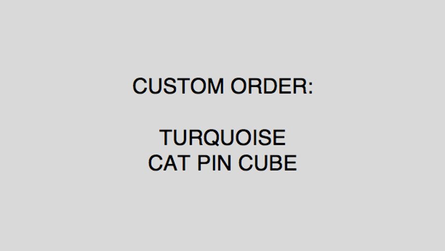 Custom order: turquoise cat pin cushion
