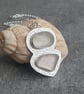 Pink and white seaglass necklace, Pastel pendant, Gift for beach lover - Image 1