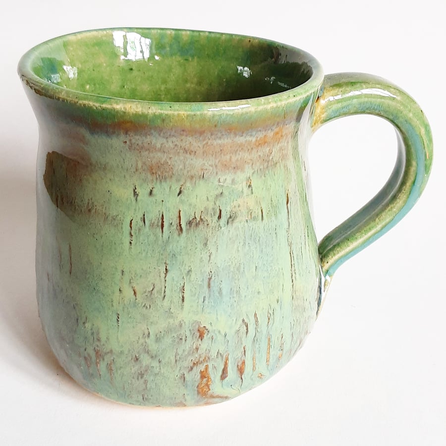 Green Mug - Hand Thrown Stoneware Ceramic Mug