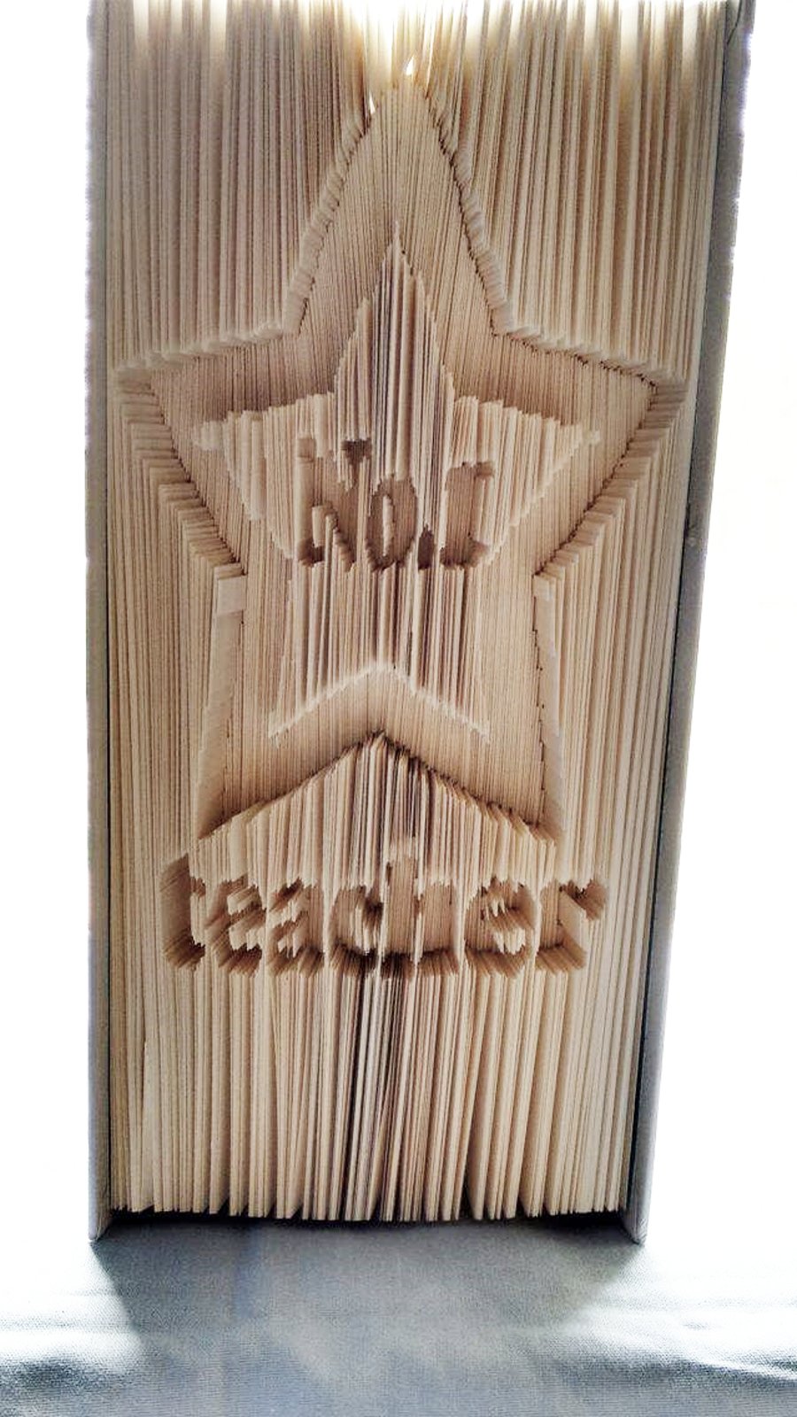 No1 Teacher Star CUT & FOLD Book Folding Pattern - EMAILED PDF PATTERN