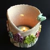 Spring flowers decorative ceramic vessel