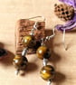 Tiger's Eye & Silver Drop Earrings, Natural Gemstone Gift