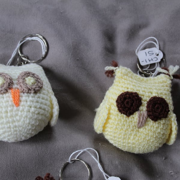 crochet owl keyrings