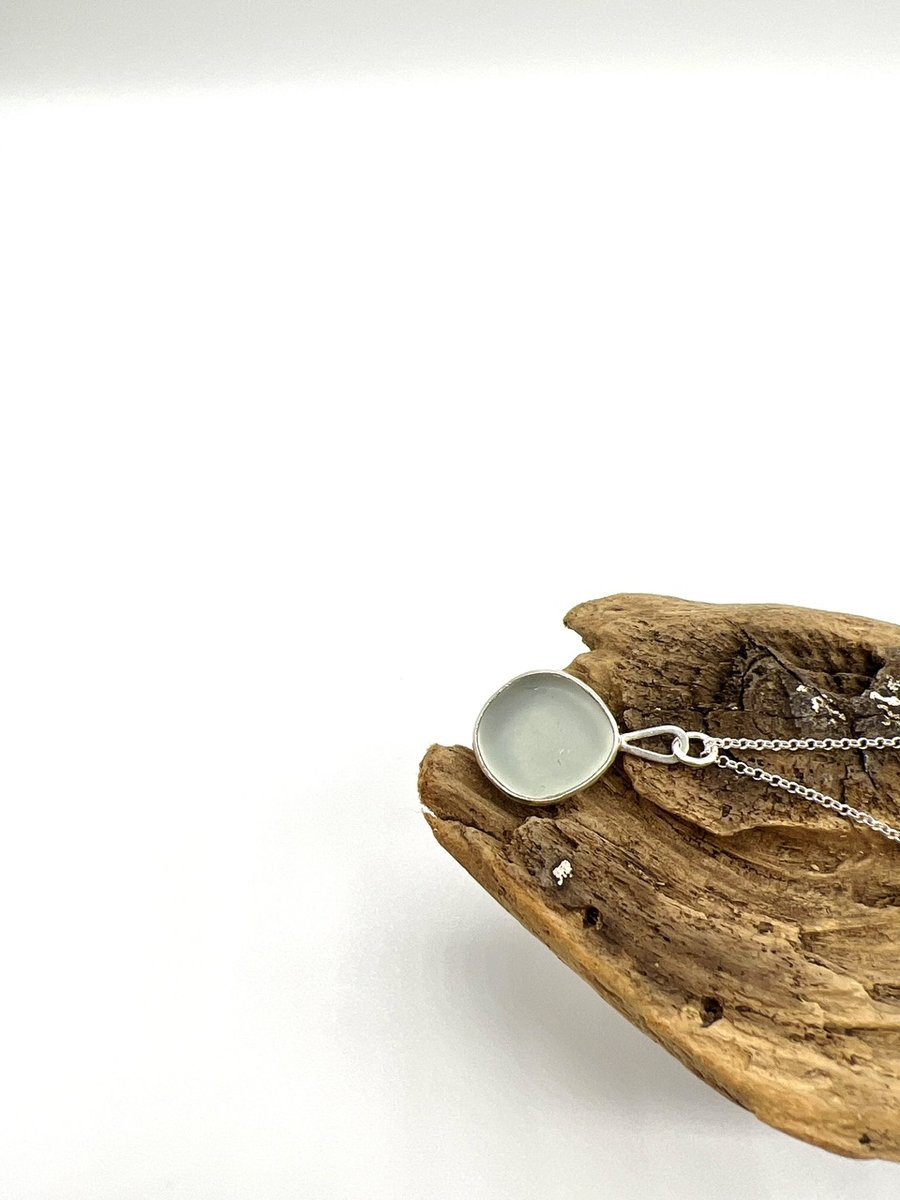 Pale Aqua Sea Glass Necklace