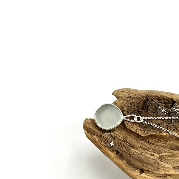 Pale Aqua Sea Glass Necklace