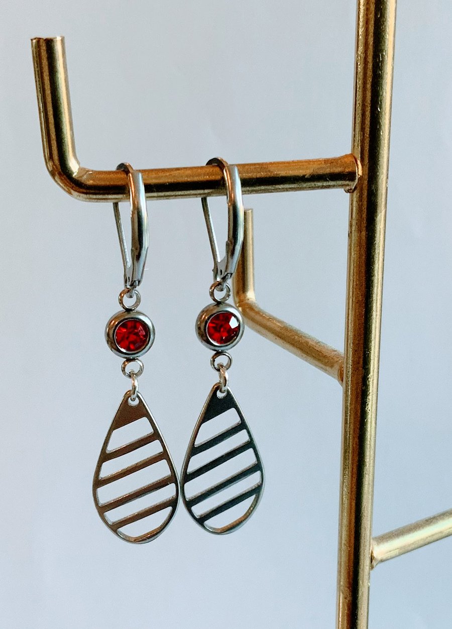 Stainless Steel Teardrop Earrings