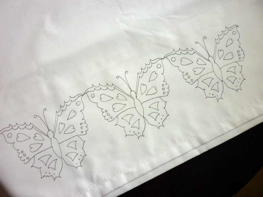 Ready to Embroider, Pillow Cases, with Unique, Embroidery Design, Pattern