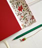 Christmas Poinsettia Journal, Hand Bound in Red Leather, Christmas Keepsake - Image 4