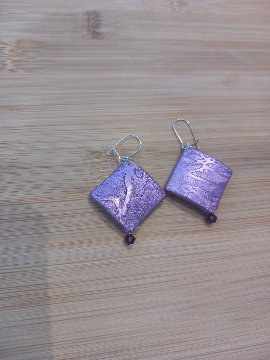 Purple beaded earrings